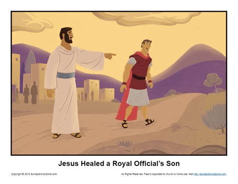 Jesus Heals The Officials Son Coloring Page