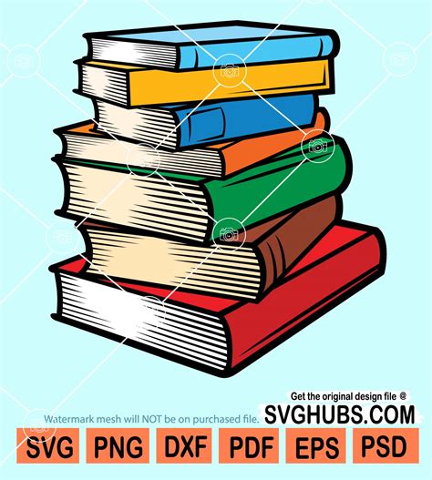 Stack Of Books Svg Book Stack Clipart Svg Library Svg Book Club Svg