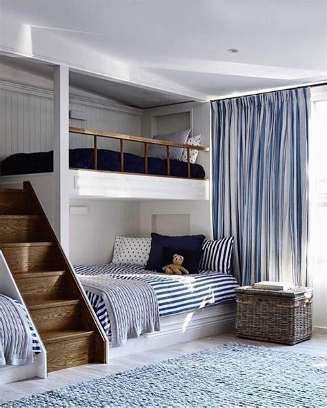 Bunk beds for some lucky kids 🌀💙 #bedrooms #bedroomdesign #bunkbeds #