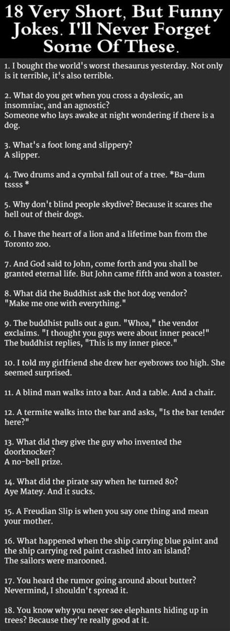 So lighten up and have some fun! 15 Jokes And Short Stories | Jokes quotes, Joke stories ...