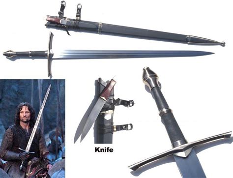 Ranger Aragorn Sword Of Strider W Scabbard Knife 52 Lord Of The Rings