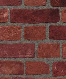 Faux Natural Brick And Mortar Wall In Red Gray Grout