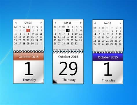 Original Calendar Windows 7 Sidebar Gadget