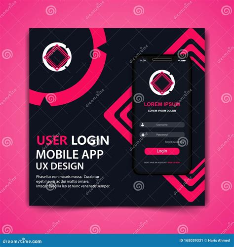 Mobile User Login App Template Design Vector Stock Illustration