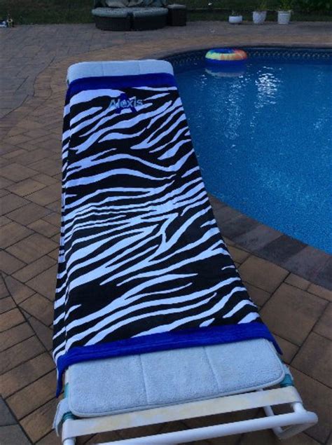 Large Oversized Beach Towel Zebra Print Monogrammed Personalized