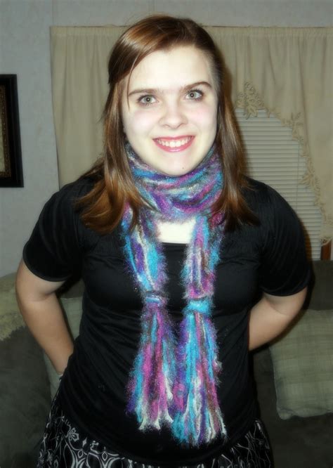 morgan modeling a scarf made by my daughter rebekah fashion crochet scarf scarf