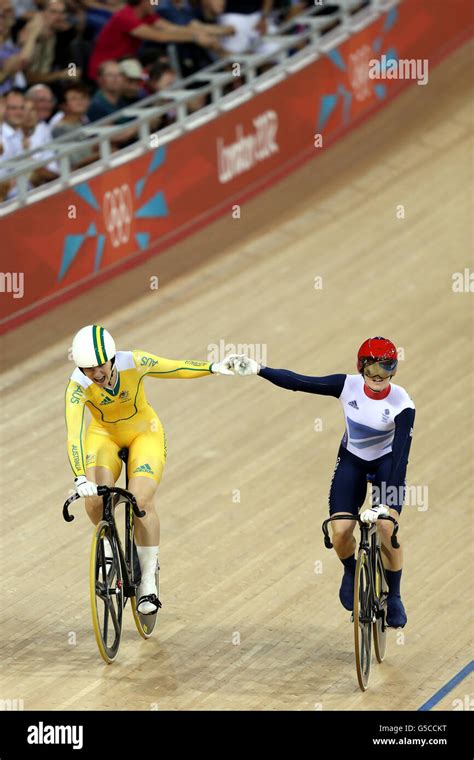 Australias Anna Meares Left Wins Gold Ahead Of Great Britains Victoria Pendleton Right On