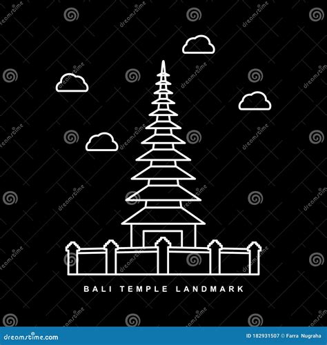 Bali City Landmark Heritage Temple Building Stock Vector