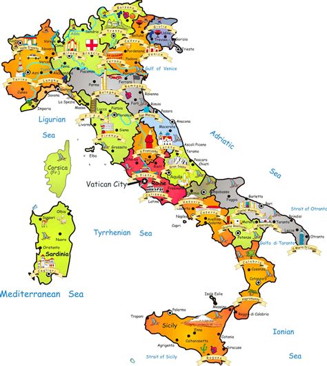 Big Size Detailed Italy Map And Flag Travel Around The World