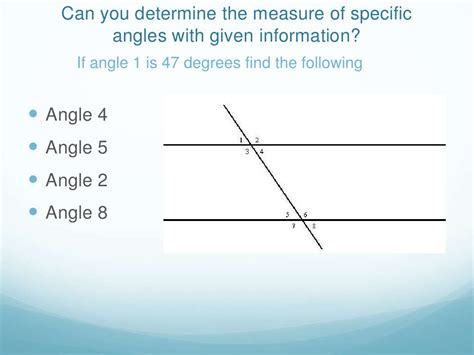 Parallel Lines Angles