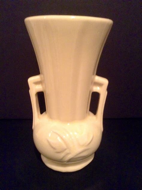 Vintage Mccoy Two Handled Light Yellow Vase Made In By Artsbyelle