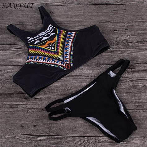 Buy Sayfut Bikinis Sexy Padded Swimwear Women Low