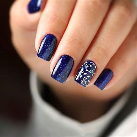 7 Nail Art Designs Dark Blue Studio Irane Azad