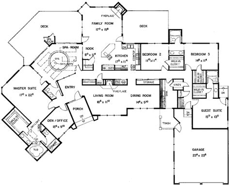 Typically these floor plan layouts include a main floor. Floor Plans AFLFPW21128 - 1 Story European Home with 5 ...
