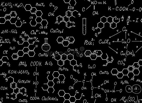 Scientific Vector Seamless Background With Handwritten Chemical