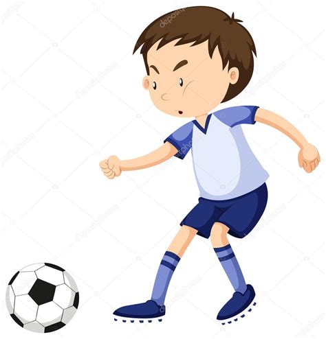 Niño Jugando Futbol Solo — Archivo Imágenes Vectoriales