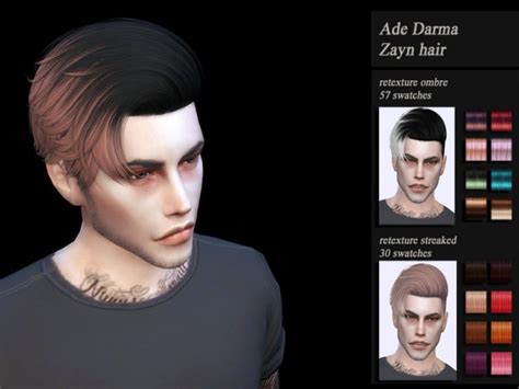 Sims 4 Hairs The Sims Resource Ade Darma`s Zayn Hair Retextured By