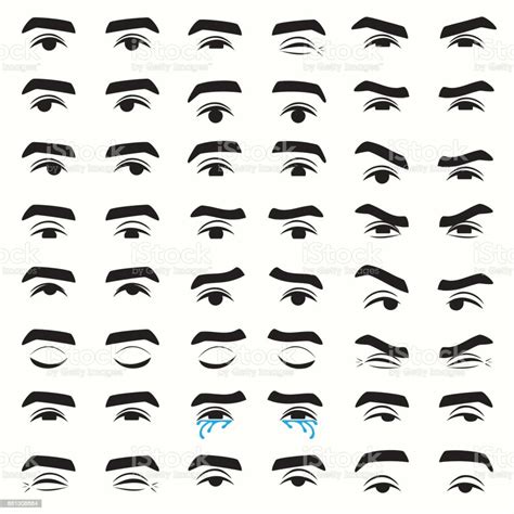 Man Eyes Expressions Set Of Eyes Emotion Stock Illustration Download