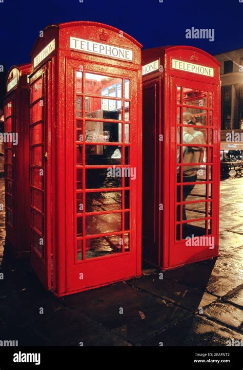 Four Telephone Booths Market Square Durham England Stock Photo Alamy