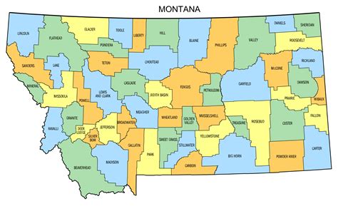 Montana County Map Printable State Map With County Lines Diy