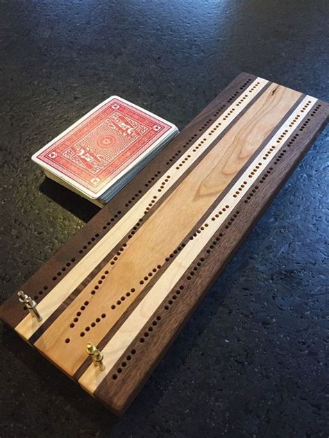 Handmade Travel Cribbage Board Made From Cherry Maple And Walnut