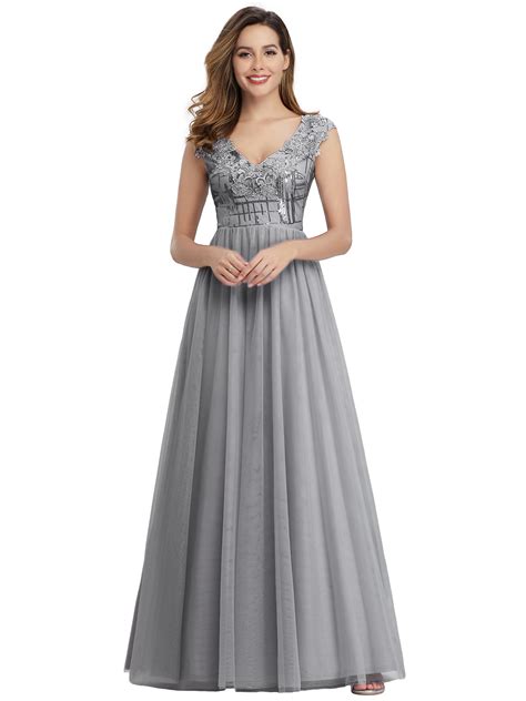 ever pretty us gray applique formal evening dress cocktail homecoming gown prom ebay