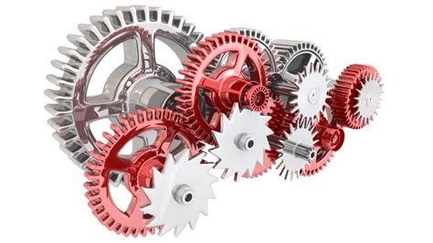 Gears Animation Work Concept 1080 Hd With Alpha Matte Stock Footage