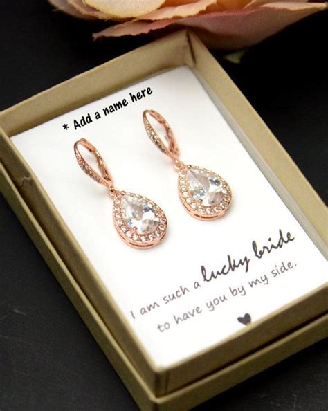 Personalized Bridesmaid Gift Bridesmaid Jewelry Bridesmaid Earrings