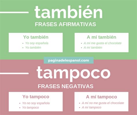 También Y Tampoco Learning Spanish Teaching Spanish How To Speak