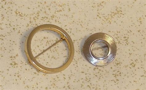 Pair Of Vintage Circle Pins From 1960s By Timelesstreasuresltd