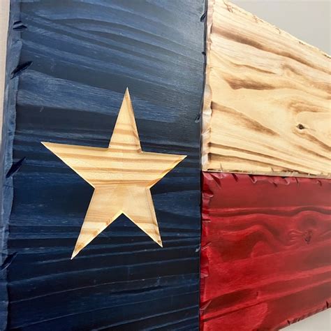 Wooden Texas Flag Etsy