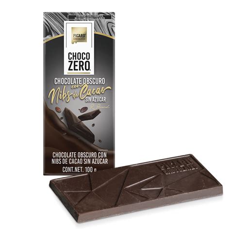 Barras De Chocolate Obscuro Sin Azúcar Sabor Nibs De Cacao Picard