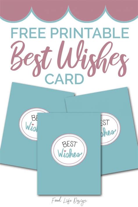 Free Best Wishes Card Printable Food Life Design