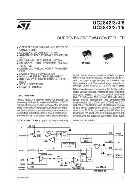 Data Sheet Of Ic Uc 3844 Part1 Amplifier Capacitor