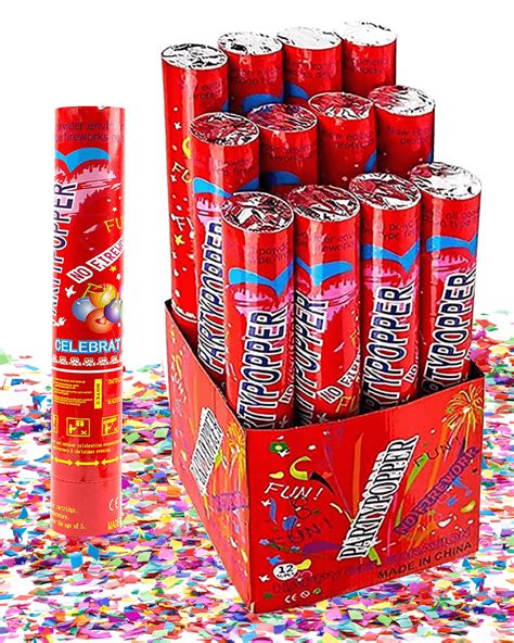 Buy Toysery 12 Pack Confetti Cannons Multicolor Air Compressed 12 Inch
