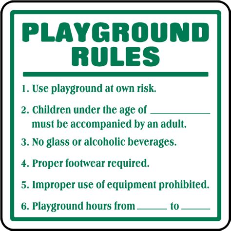 Playground Rules Signs Save 10 Instantly