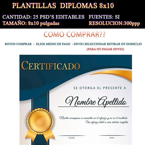 Plantillas Certificados Diplomas Reconocimientos Editables Psd Ai Eps