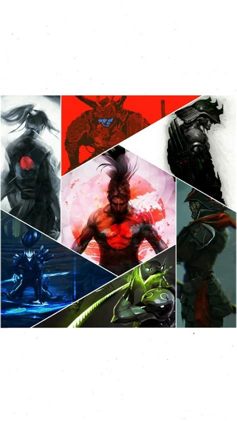 Game Character Collage Art Ronin Cherry Blossom Yasuo League Of