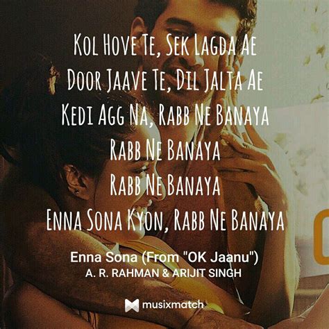 Enna Sona Kyun Rab Ne Banaya Song Lyric Quotes Music Lyrics Music