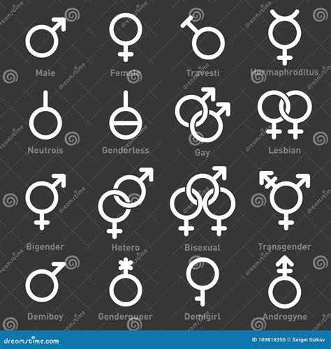 Gender Icons Male And Female Symbols Line Art Design Vector