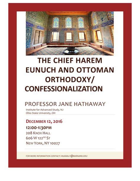 The Chief Haram Eunuch And Ottoman Orthodoxyconfessionalization