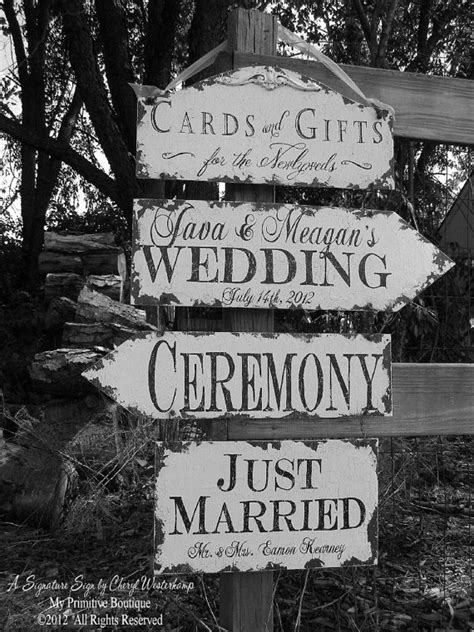 Vintage Wedding Sign Set Wedding Arrows By Myprimitiveboutique