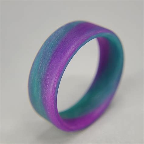 Purple And Teal Glow Ring Core Carbon Rings