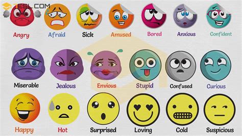 list of feelings feeling words and emotion words in english 7esl