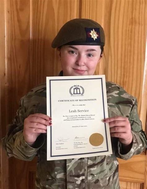 Cullybackey Cadet Is Awarded A Certificate Of Army Cadets Uk