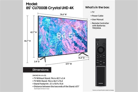 Samsung 85 Class Cu7000b Crystal Uhd 4k Smart Television