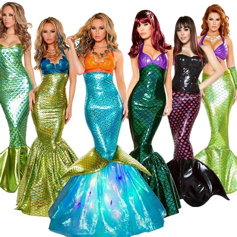 Hot Sale Women Mermaid Costume Halloween Cosplay Mermaid Dress Sexy Romantic Beauty Sea Maid