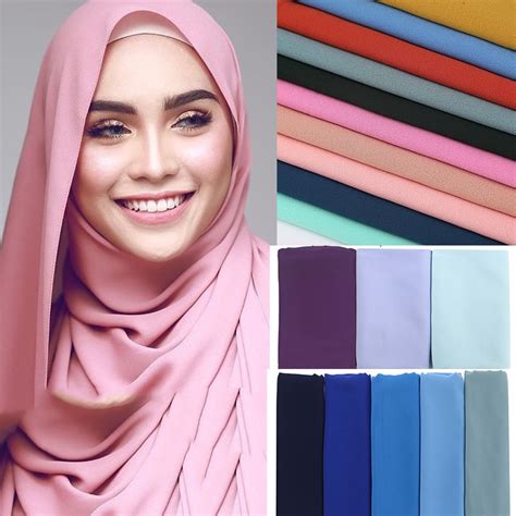 1 Pc Popular Malaysia Style Women Plain Bubble Chiffon Scarf Hijab Wrap