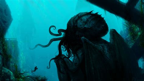 Cthulhu fantasy art artwork underwater wallpaper | 3840x2160 | 22717 ...