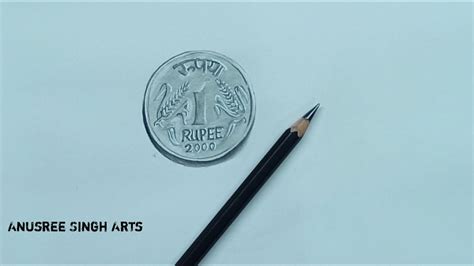 Drawing Realistic One Rupee Coin With Graphite Pencils How To Draw